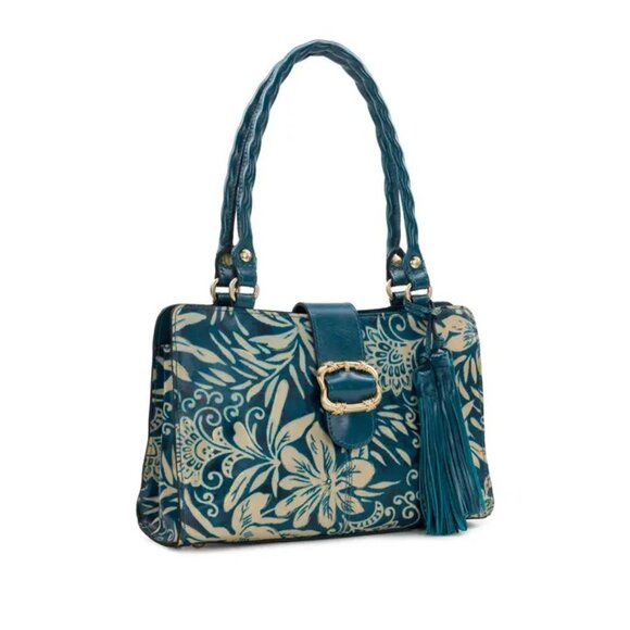 nwt Patricia Nash Violina Satchel - Greek Floral- LEATHER - Picture 2 of 4